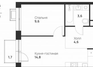 Продажа 1-ком. квартиры, 33.1 м2, посёлок Газопровод, посёлок Газопровод, 13с7