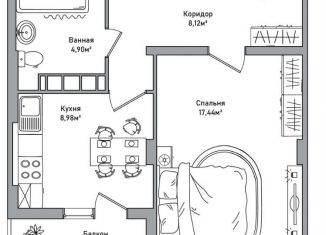 Продам 1-ком. квартиру, 40.3 м2, Ярославская область, Брагинская улица, 18к4