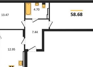 Продаю двухкомнатную квартиру, 58.7 м2, Калининград, Батальная улица, 65А