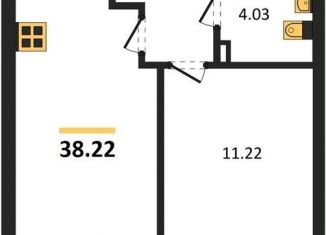 Продам 1-ком. квартиру, 38.2 м2, Калининград, Московский район, Батальная улица, 65Б