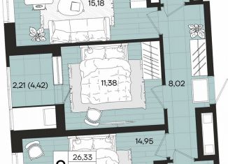 Продается 2-комнатная квартира, 57.1 м2, Краснодар, Прикубанский округ