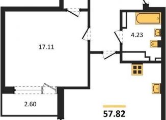 Продается однокомнатная квартира, 57.8 м2, Калининград, Ленинградский район, улица Старшины Дадаева, 55