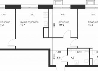 Продам трехкомнатную квартиру, 65.6 м2, Москва, посёлок Газопровод, 13с7