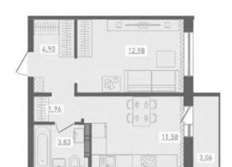 Продаю 1-ком. квартиру, 36.8 м2, Новосибирск, улица Забалуева, с9, Ленинский район