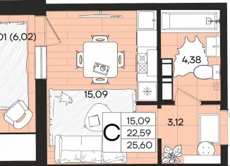 Продам квартиру студию, 25.6 м2, Краснодарский край