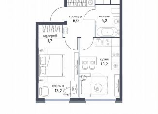 Продам однокомнатную квартиру, 38.3 м2, Москва, ВАО