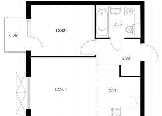 Продается 1-ком. квартира, 38.2 м2, Ленинградская область, жилой комплекс Заречный Парк, 7.1