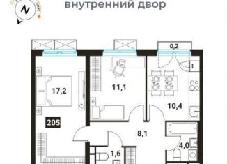 Продам двухкомнатную квартиру, 52.8 м2, Москва