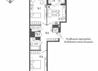 Двухкомнатная квартира на продажу, 64.8 м2, Санкт-Петербург, Измайловский бульвар, 9, Адмиралтейский район