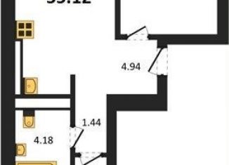 2-комнатная квартира на продажу, 55.1 м2, Калининград