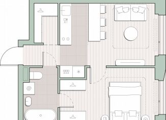 Однокомнатная квартира на продажу, 38.4 м2, Москва, метро Мичуринский проспект