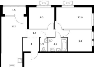 Продам 3-ком. квартиру, 69.5 м2, Приморский край