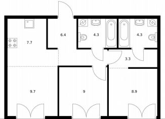 Продается 2-ком. квартира, 53.6 м2, Санкт-Петербург, жилой комплекс Лермонтовский 54, к 2.1, Адмиралтейский район