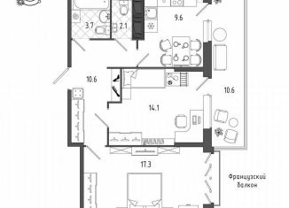 Продам 2-комнатную квартиру, 61.4 м2, Санкт-Петербург, Московский район, Черниговская улица, 17