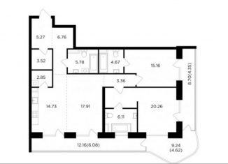 Трехкомнатная квартира на продажу, 121.6 м2, Москва, ЮАО, жилой комплекс Форивер, 4