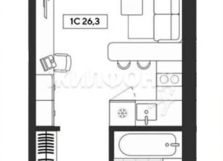 Продам квартиру студию, 26 м2, Новосибирская область, Спортивная улица, 36/1