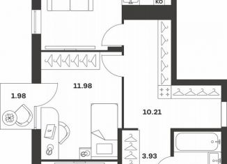 Продается двухкомнатная квартира, 67.7 м2, Тула