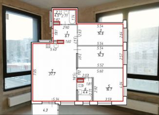 Продам 4-ком. квартиру, 98.3 м2, Санкт-Петербург, Белоостровская улица, 10к2, метро Лесная