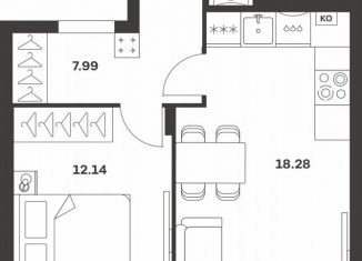 Продам 1-комнатную квартиру, 45.2 м2, Тула, Центральный территориальный округ