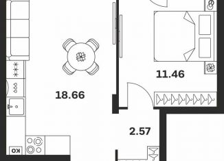 Продам 1-ком. квартиру, 43 м2, Тула