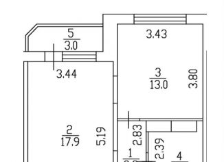 Продается 1-комнатная квартира, 39.6 м2, Тюмень, улица Валентины Трофимовой, 12, Восточный округ