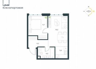 Продажа двухкомнатной квартиры, 35.7 м2, Москва, жилой комплекс Левел Южнопортовая, 13