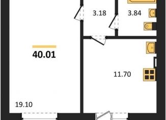 Однокомнатная квартира на продажу, 40 м2, село Александровка