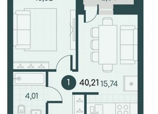 Продается 1-комнатная квартира, 40.2 м2, Курган