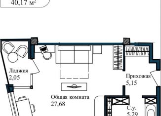 Продам 1-ком. квартиру, 41.6 м2, Севастополь, улица Лётчиков, 10