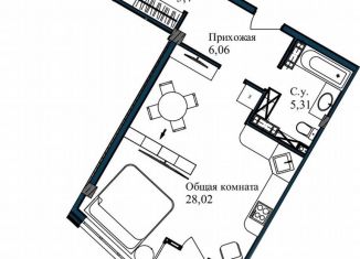 Продается 1-ком. квартира, 46.5 м2, Севастополь, улица Лётчиков, 10