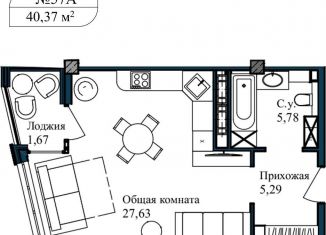 Однокомнатная квартира на продажу, 42.7 м2, Севастополь, улица Лётчиков, 10