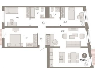 Продается трехкомнатная квартира, 110.3 м2, Тюмень, Центральный округ