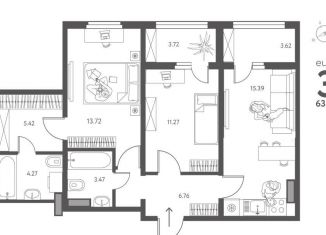 Продается 2-ком. квартира, 64 м2, Липецкая область, улица Перова, 2Д