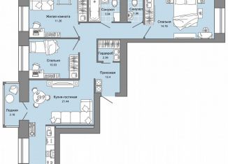 Продажа 4-комнатной квартиры, 80 м2, Ульяновская область, жилой комплекс Центрополис, 4