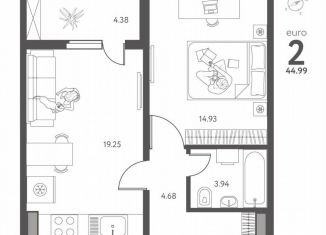 Продается 1-ком. квартира, 45 м2, Липецкая область, улица Перова, 2Д