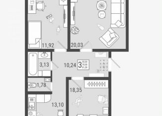 Продаю трехкомнатную квартиру, 81.3 м2, Самарская область