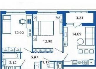 Продается двухкомнатная квартира, 50 м2, Санкт-Петербург, Арцеуловская аллея, 9, Приморский район