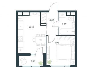 Продается 1-комнатная квартира, 31.6 м2, посёлок городского типа Отрадное