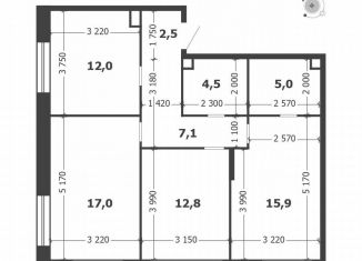 Продажа 3-комнатной квартиры, 76.8 м2, Москва, 3-я очередь, к9