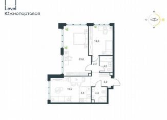 Продажа 3-комнатной квартиры, 71.6 м2, Москва, ЮВАО, жилой комплекс Левел Южнопортовая, 3