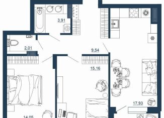 Продаю 2-ком. квартиру, 64.6 м2, Воронеж, Московский проспект, 66, Коминтерновский район