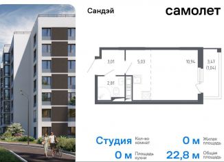 Продажа квартиры студии, 22.8 м2, Санкт-Петербург, метро Проспект Ветеранов, жилой комплекс Сандэй, 7.2