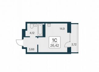 Квартира на продажу студия, 26.4 м2, Новосибирск, Калининский район
