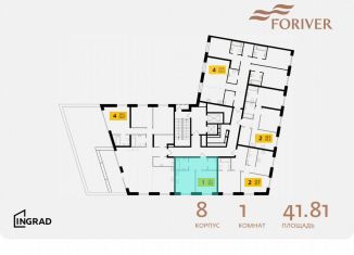 Продается однокомнатная квартира, 41.8 м2, Москва, жилой комплекс Форивер, 8, ЖК Форивер