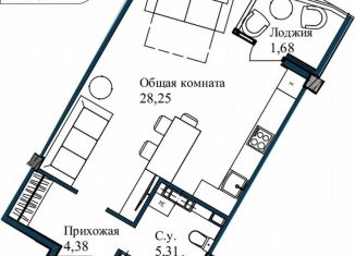 Продажа однокомнатной квартиры, 41.3 м2, Севастополь, улица Лётчиков, 10