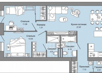 Продается трехкомнатная квартира, 74 м2, Киров, Ленинский район