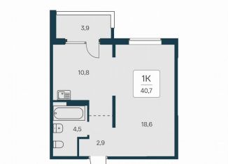 Продается 1-комнатная квартира, 40.7 м2, Новосибирск, Игарская улица, 6