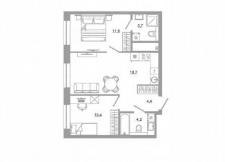 Продажа 2-комнатной квартиры, 53.3 м2, Екатеринбург, метро Чкаловская