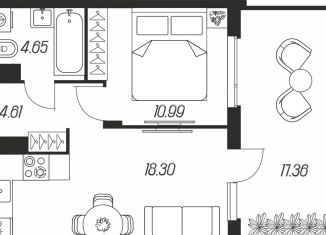 Продам 1-ком. квартиру, 43.8 м2, Тула, Зареченский территориальный округ