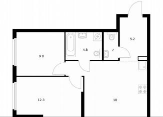 Продается 2-комнатная квартира, 52.1 м2, Москва, жилой комплекс Барклая 6, к8, ЖК Барклая 6